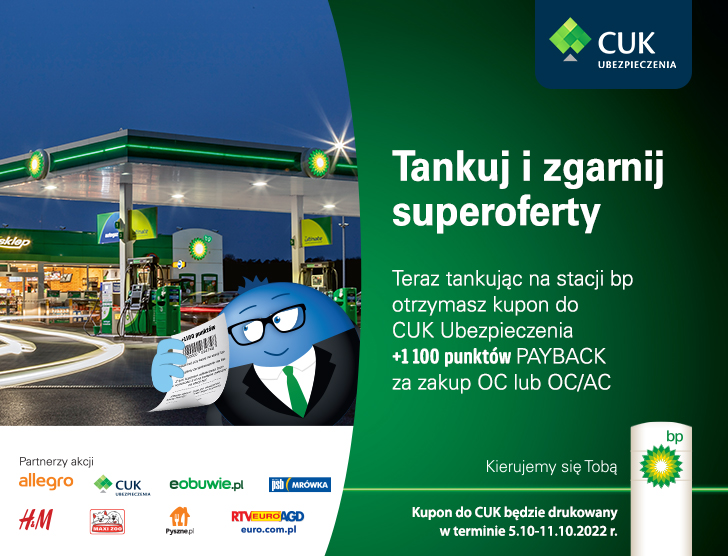 Tankuj na bp – otrzymasz kupon do CUK!