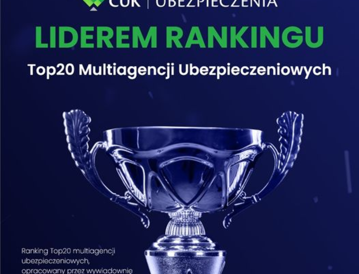 CUK Ubezpieczenia numerem 1 w rankingu Top20 multiagencji ubezpieczeniowych w Polsce!