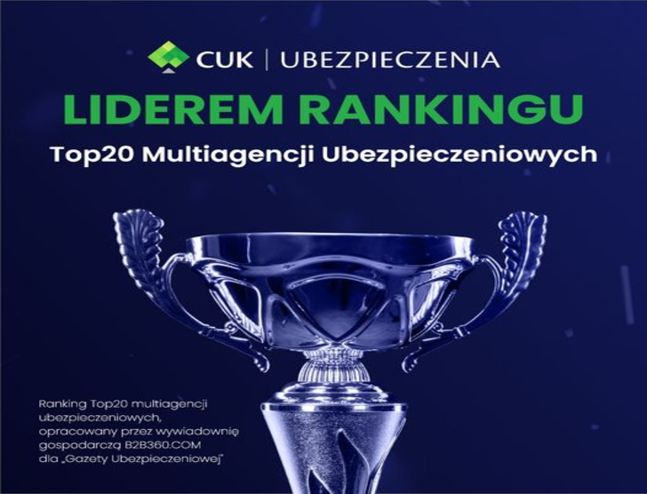 CUK Ubezpieczenia numerem 1 w rankingu Top20 multiagencji ubezpieczeniowych w Polsce!