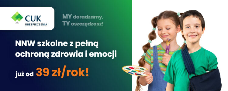 NNW szkolne z pełną ochroną zdrowia i emocji dla dzieci, ubezpieczenie od 39 zł rocznie.