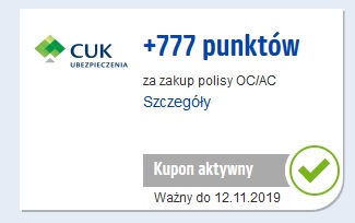 Dzięki promocji Szczęśliwe Siódemki w CUK Ubezpieczenia możesz otrzymać dodatkowe 777 punktów Payback za zakup polisy OC lub OC/AC.