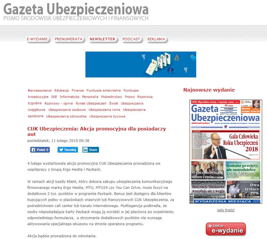 W lutym skorzystaj z akcji promocyjnej dla kierowców prowadzonej przez multiagencję CUK Ubezpieczenia.