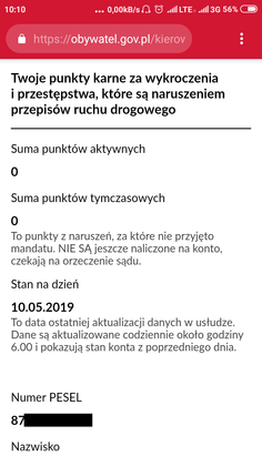 Serwis obywatel.gov.pl umożliwia sprawdzenie w dowolnym momencie liczby posiadanych punktów karnych. Sprawdzenie liczby aktywnych punktów karnych w serwisie obywatel.gov.pl jest bardzo proste.