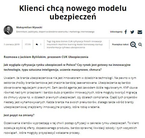 Co czeka rynek polis w przyszłości? Jaka będzie rola CUK Ubezpieczenia w cyfryzacji branży ubezpieczeniowej?