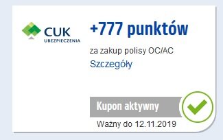 Dzięki promocji Szczęśliwe Siódemki w CUK Ubezpieczenia możesz otrzymać dodatkowe 777 punktów Payback za zakup polisy OC lub OC/AC.