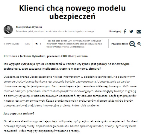 Co czeka rynek polis w przyszłości? Jaka będzie rola CUK Ubezpieczenia w cyfryzacji branży ubezpieczeniowej?