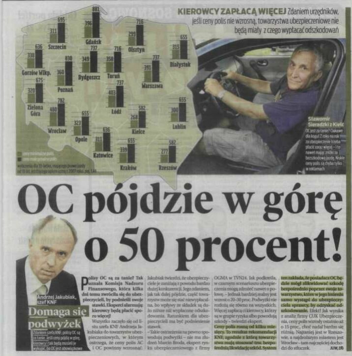 Ceny za ubezpieczenie OC nie są stałe, ale ich wymiar zmienia się w czasie. Prognozy wskazują zbliżającą się falę podwyżek.