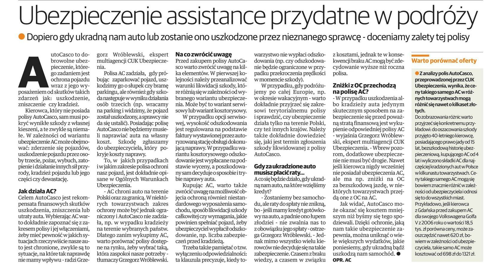 Ubezpieczenie Assistance nie jest obowiązkową polisą – jednak warto je mieć zwłaszcza, gdy planujesz dłuższą podróż autem.