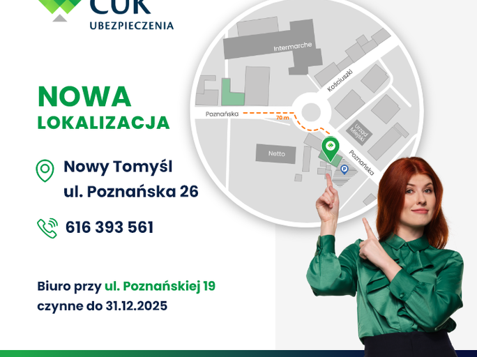 Ubezpieczenia - Nowy Tomyśl, Poznańska 19 lokal 1  - CUK